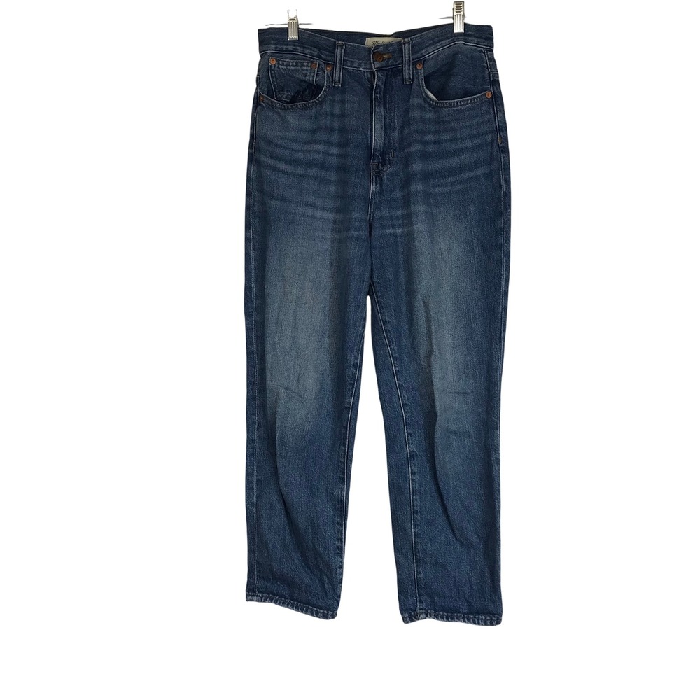 Madewell High-Rise Straight Leg Jeans Medium Wash Blue 100% Cotton Sz 28